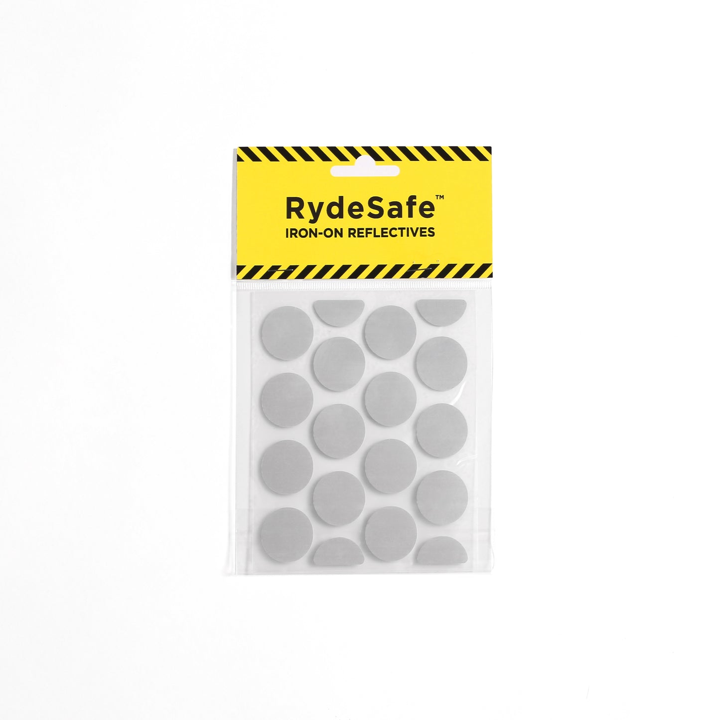 RydeSafe Iron-On Reflectives - SMALL - 1" Diameter Dots - Made with 3M Heat-Applied Transfer Tape