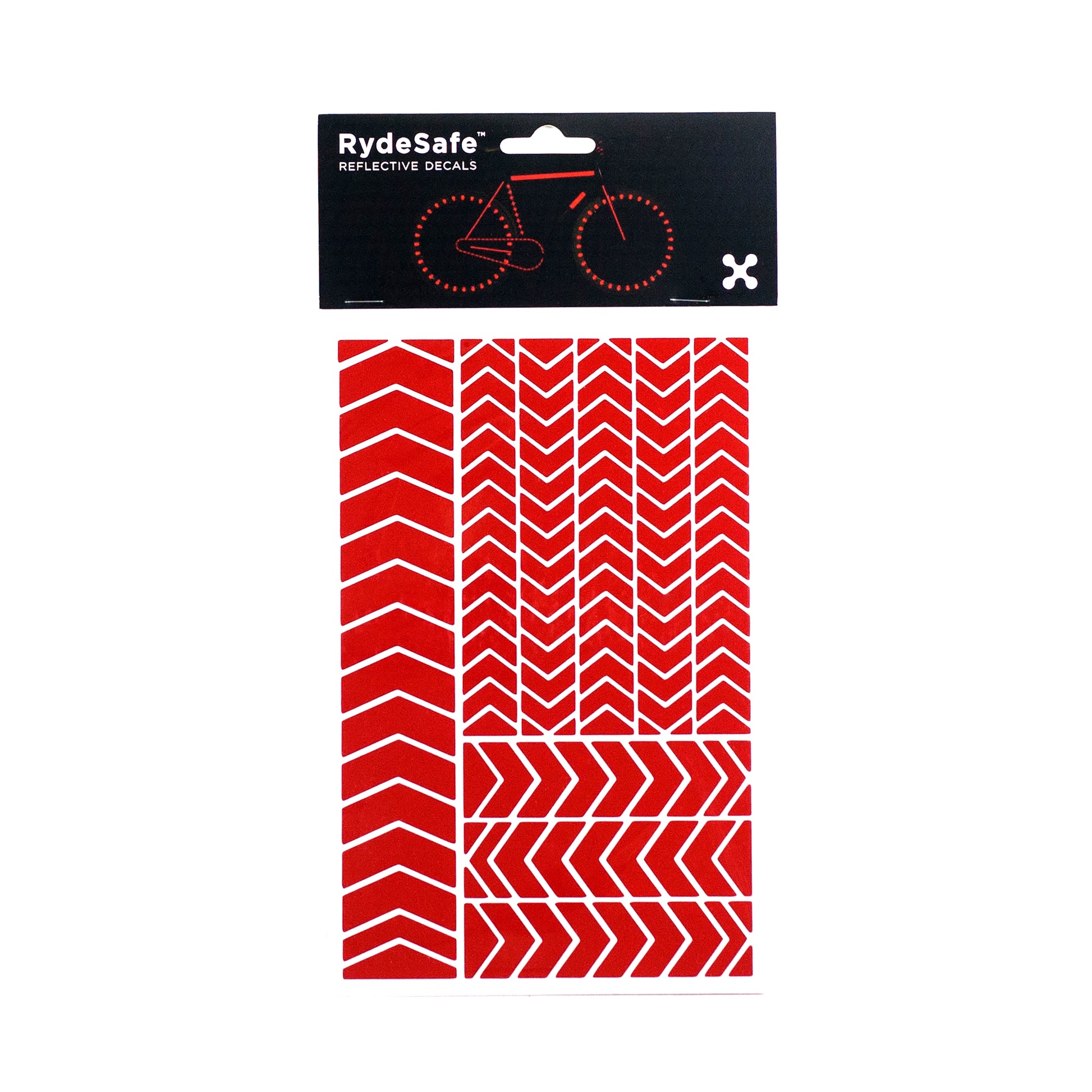 RydeSafe Reflective Bike Stickers -  Chevron red